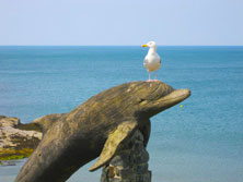 Dolphin statue in Aberporth