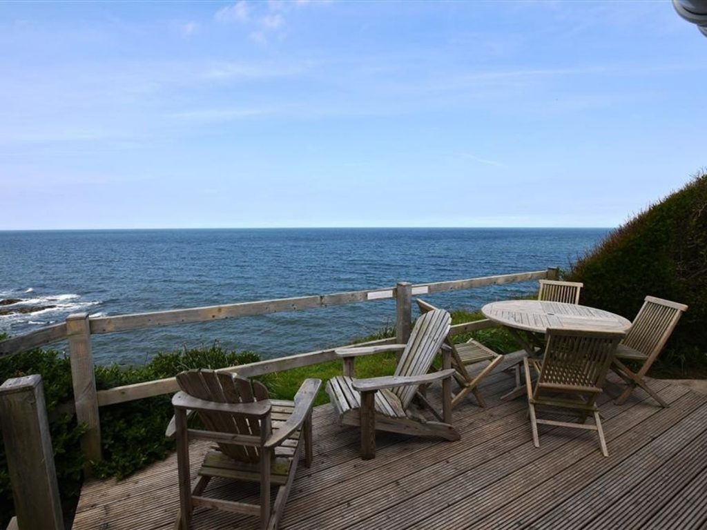 The perfect view from the patio overlooking Cardigan Bay