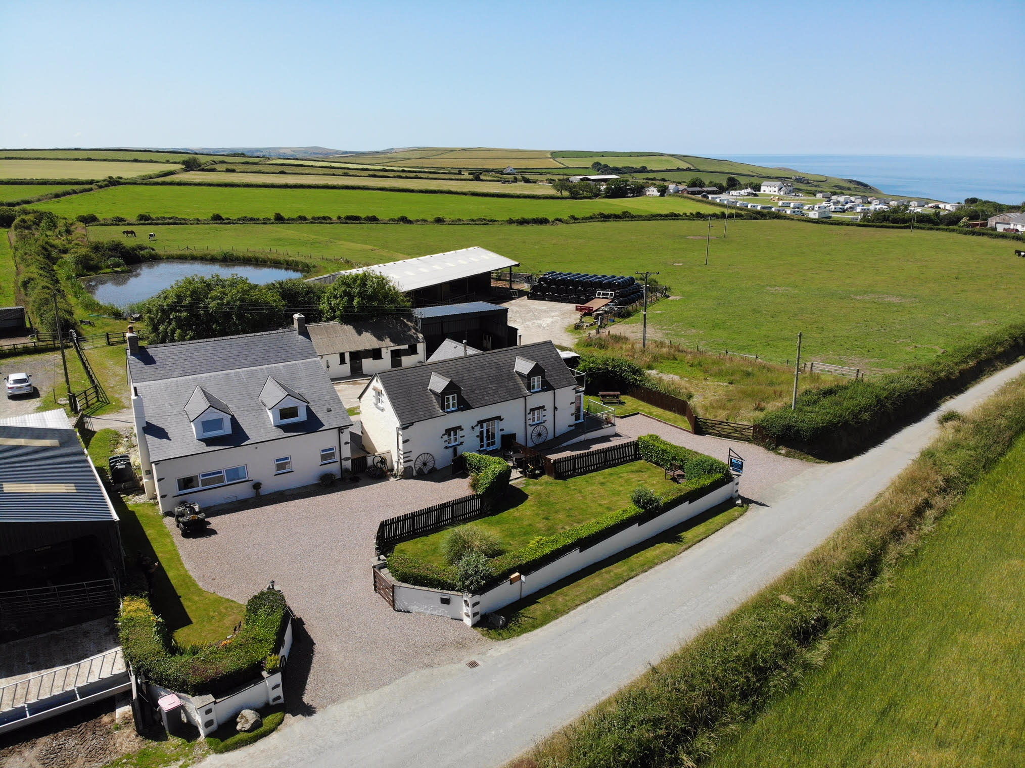 Mwnt Holiday cottages aerial view