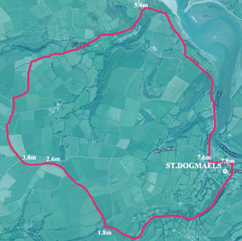 Cycle St.Dogmaels to Poppit and back Map