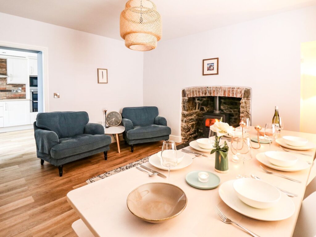 Holiday Cottage Dining Room with woodburner