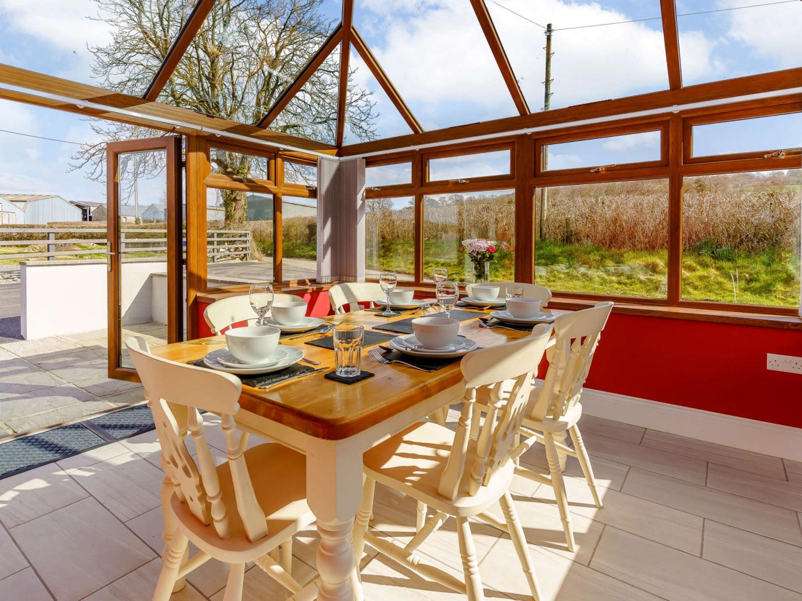 Dining in the conservatory