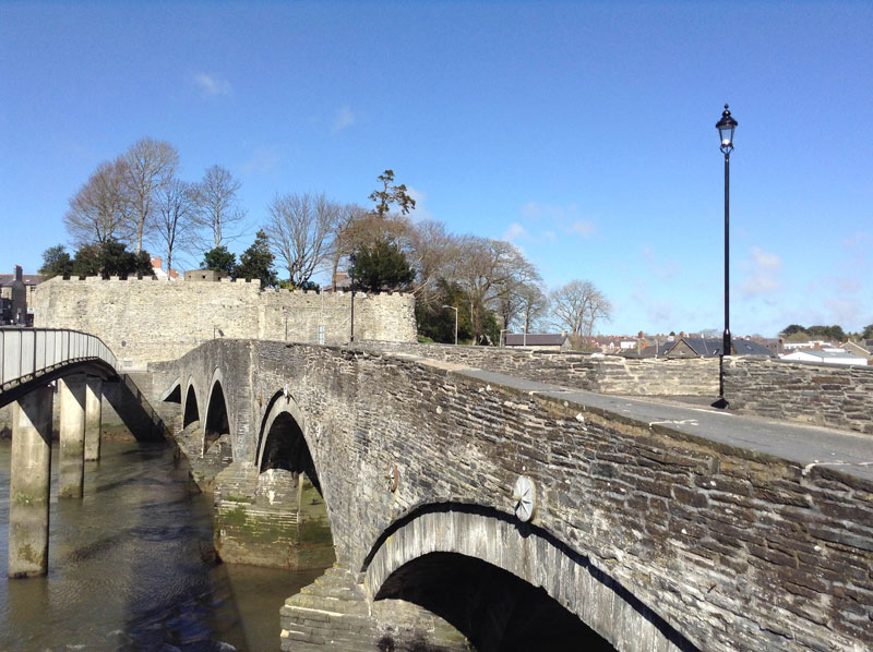 Cardigan Castle from the Old Bridge