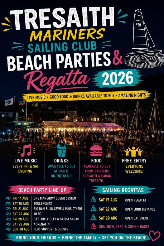 Tresaith Regatta and Beach Party 2026
